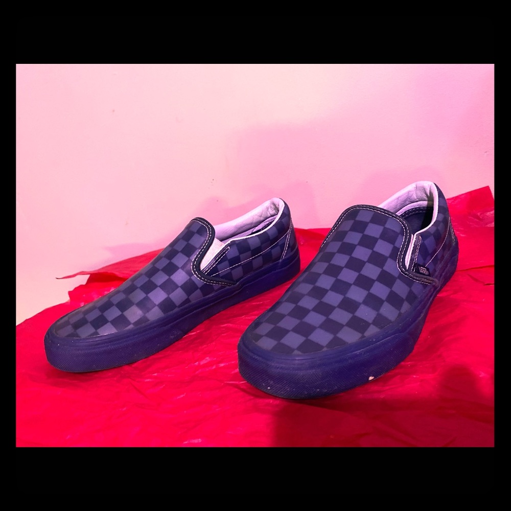 Blue checkered vans